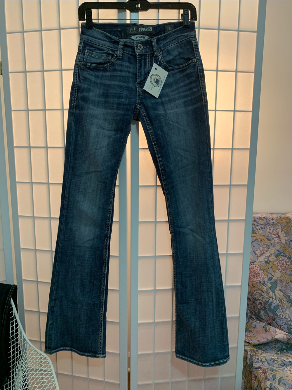 BKE Fulton Slim Bootcut, Dark Wash Women’s Jeans - Size 27L 33” Inseam